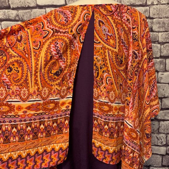 Como Black NWT Multi Color Ponch Size 1X - Picture 7 of 8